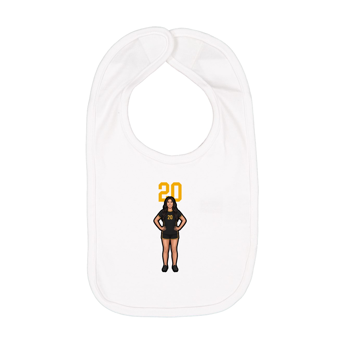 Infant Bib — Number Top in White