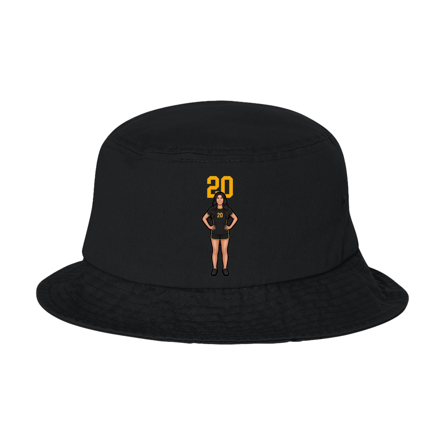 Bucket Cap — Number Top in Black