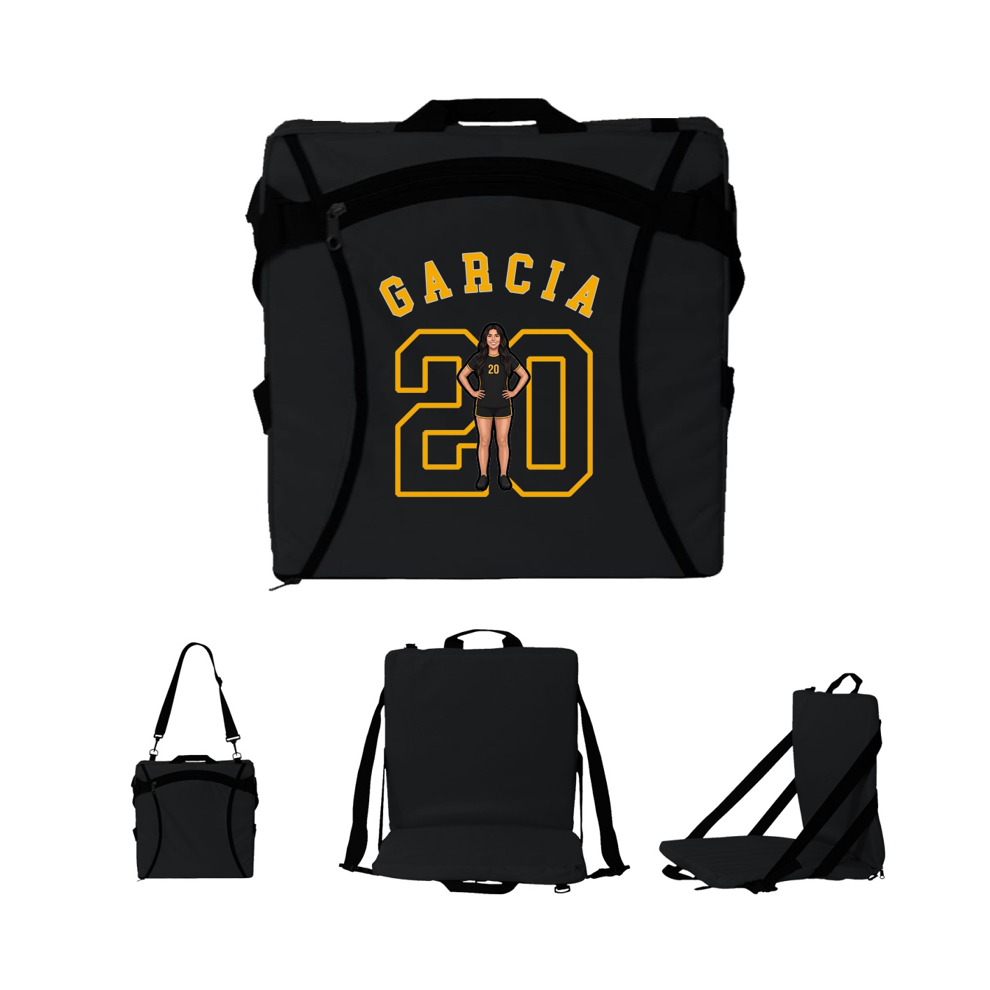 Folding Stadium Seat — Shirsey Arch in Black