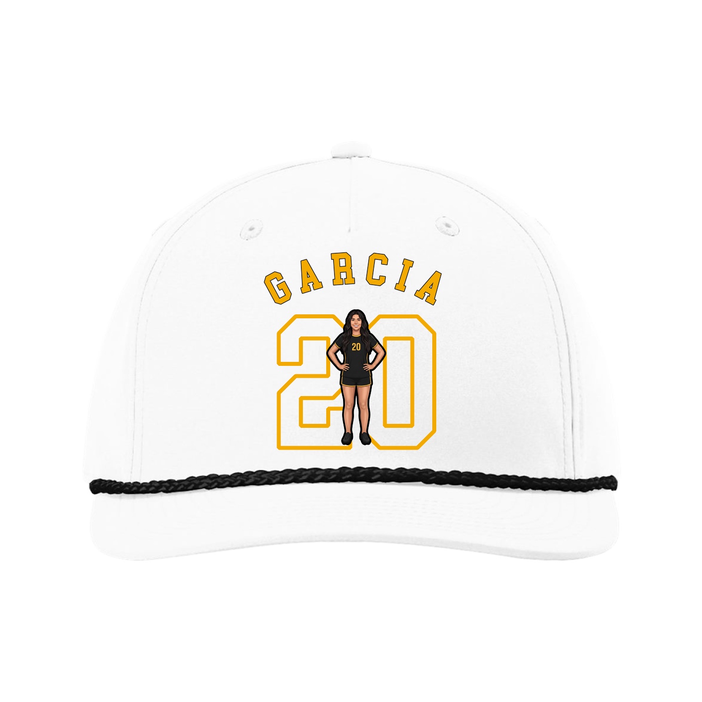 Five-Panel Classic Rope Cap — Shirsey Arch in White