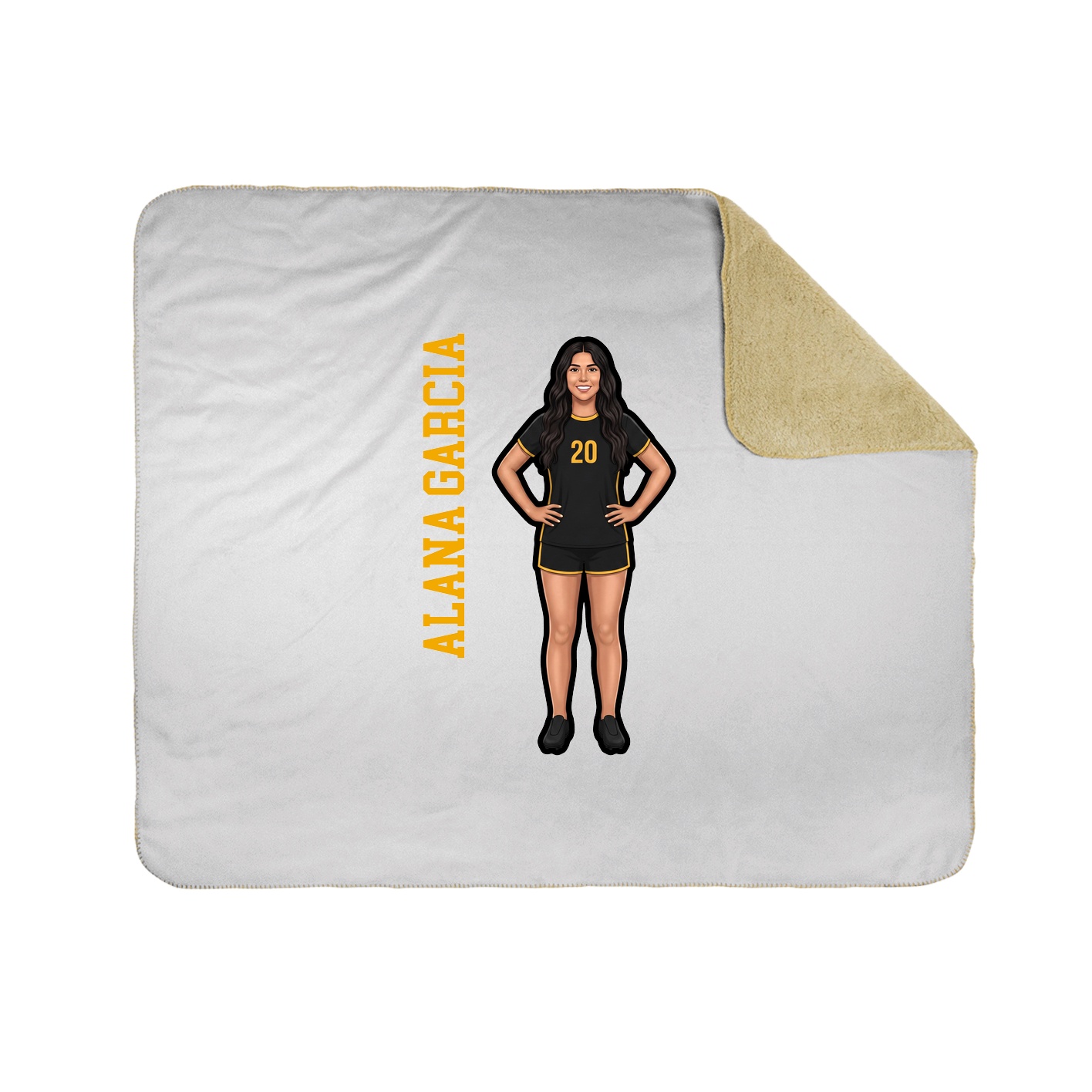 Throw Blanket — Name Vertical in White