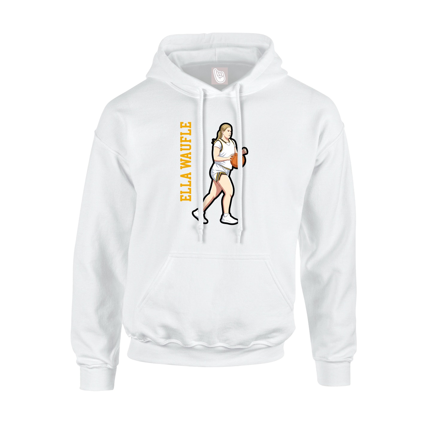 Hoodie — Name Vertical in White