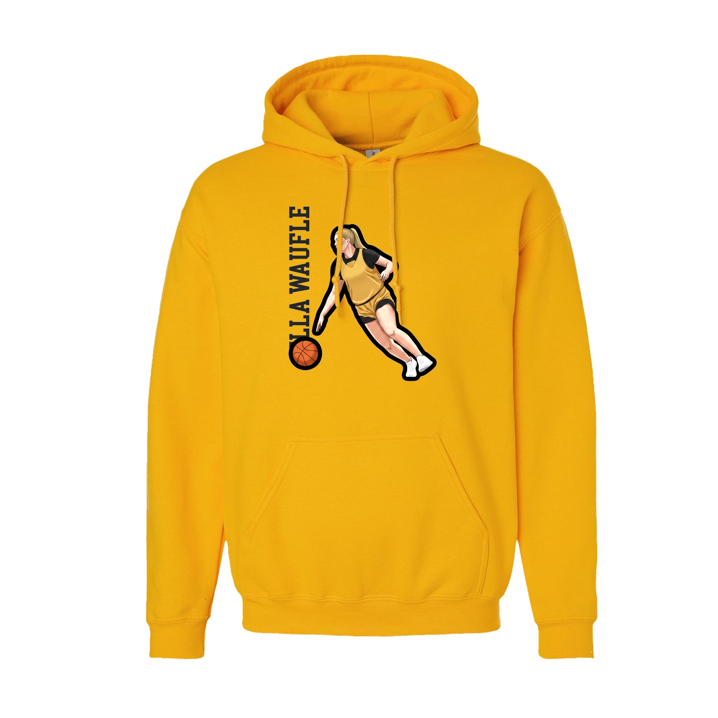 Youth Hoodie — Name Vertical in Gold