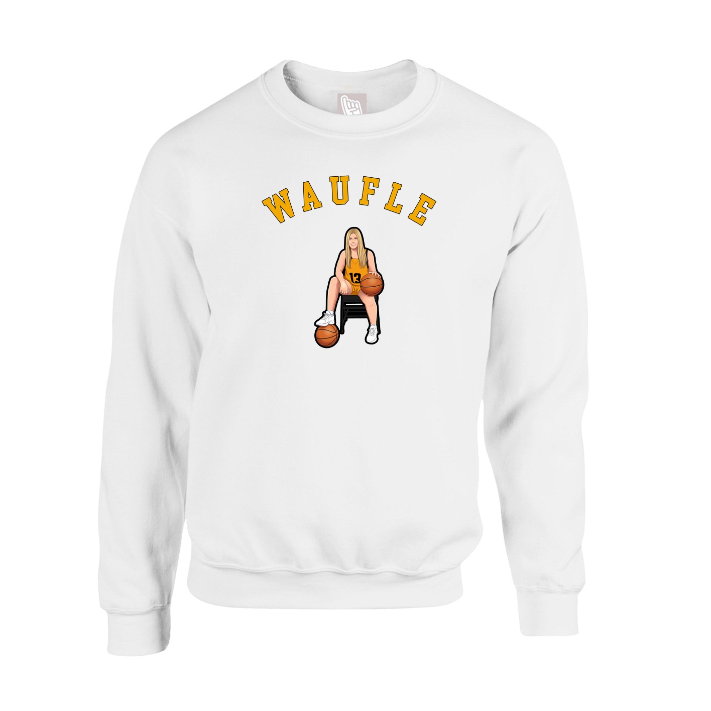 Fleece Crew — Shirsey Arch in White