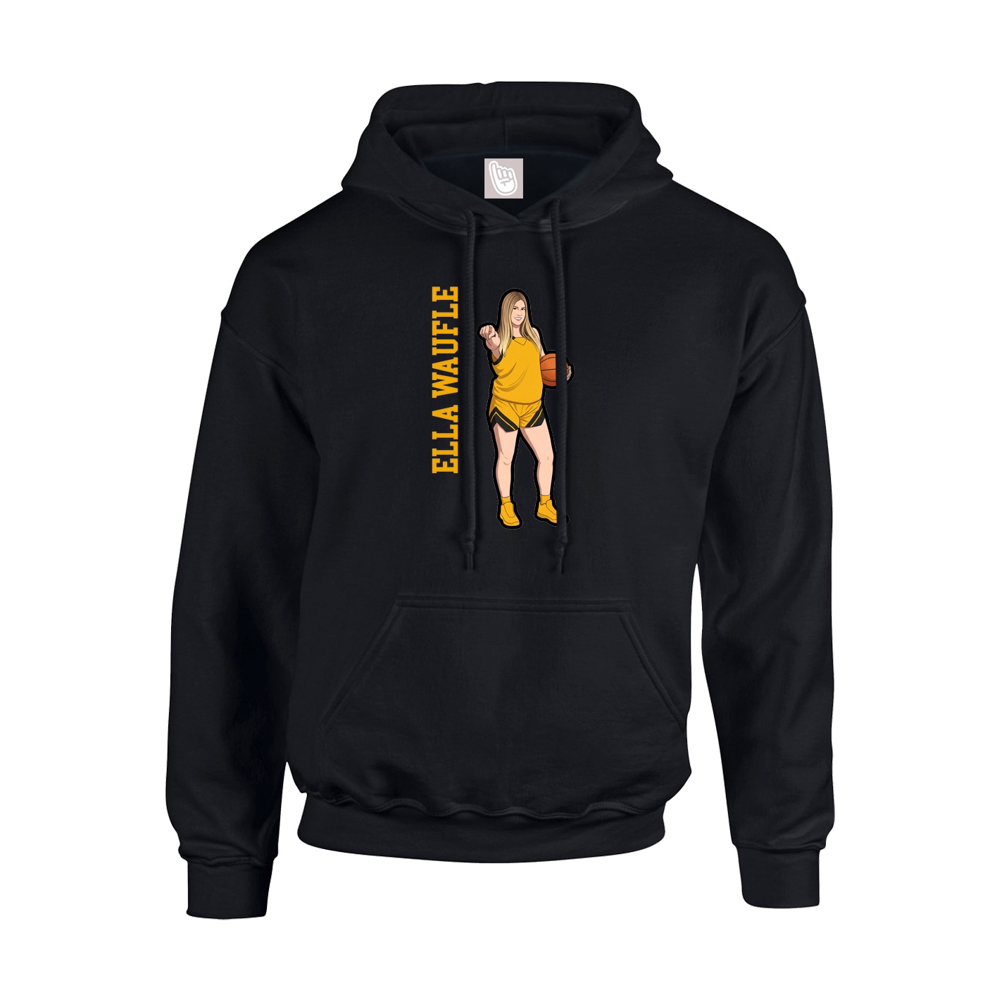 Youth Hoodie — Name Vertical in Black