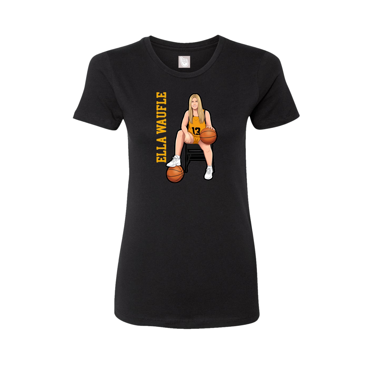 Fitted Women's Tee — Name Vertical in Black