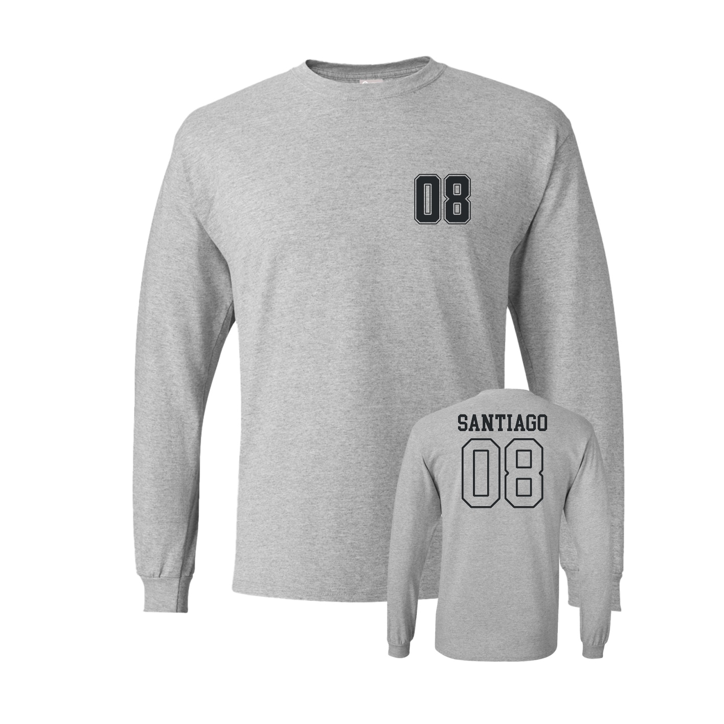 Long Sleeve Tee — Chest Back in Grey