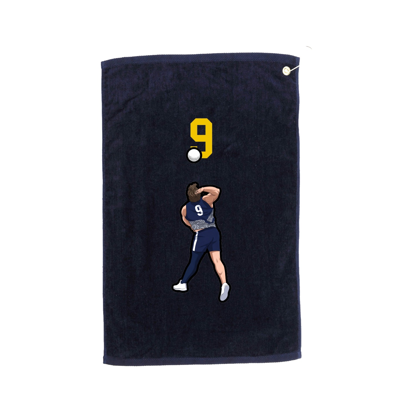 Golf Towel — Number Top in Navy