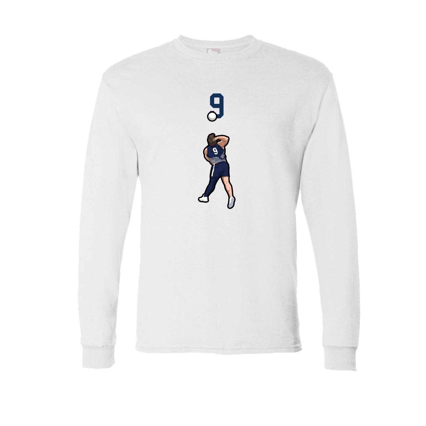 Long Sleeve Tee — Number Top in White
