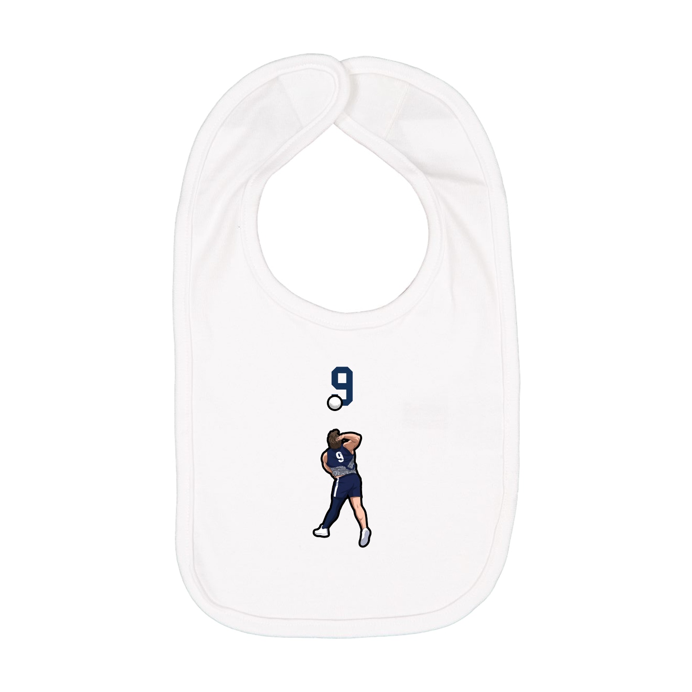 Infant Bib — Number Top in White