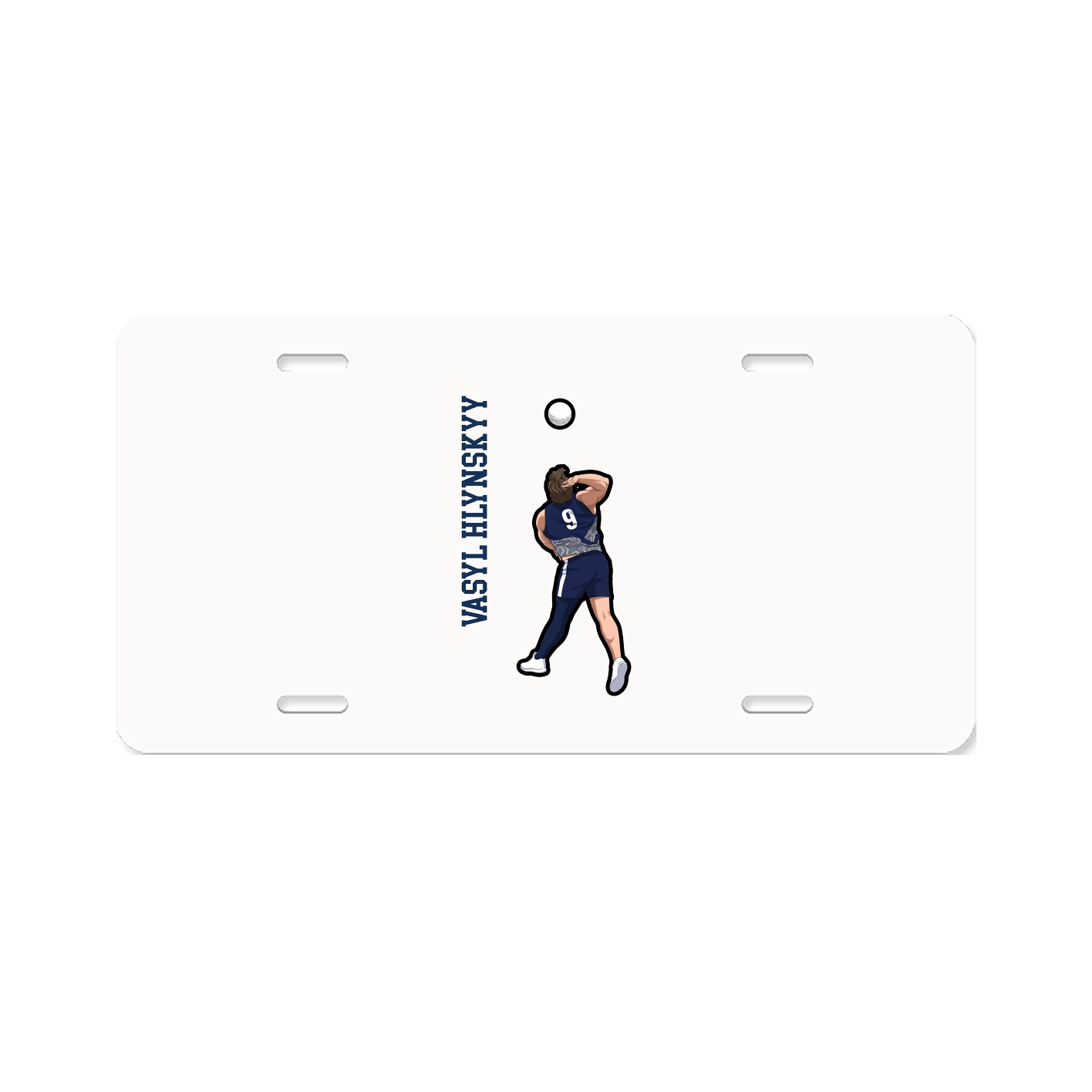 License Plate — Name Vertical in Classic