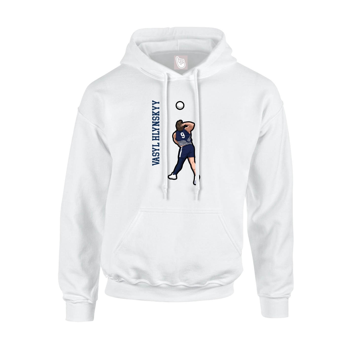 Hoodie — Name Vertical in White