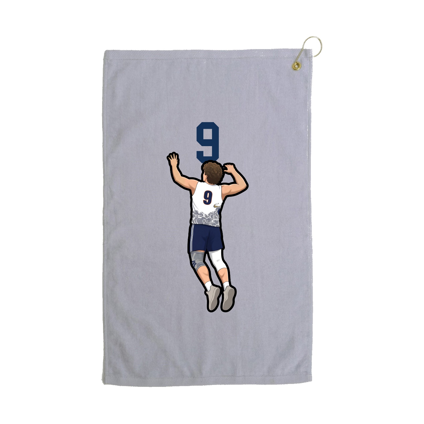 Golf Towel — Number Top in Grey