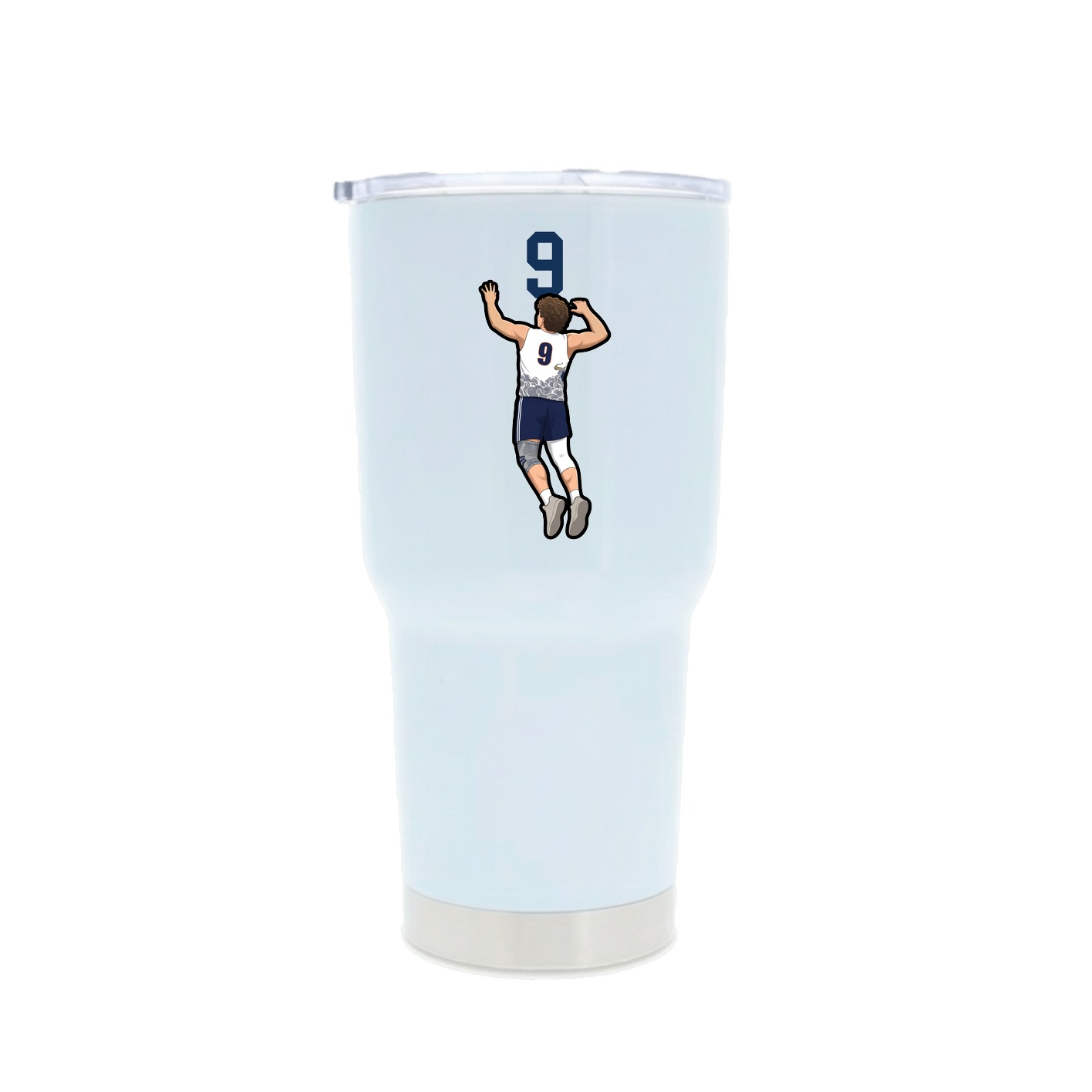 30oz Stainless Steel Tumbler — Number Top in White