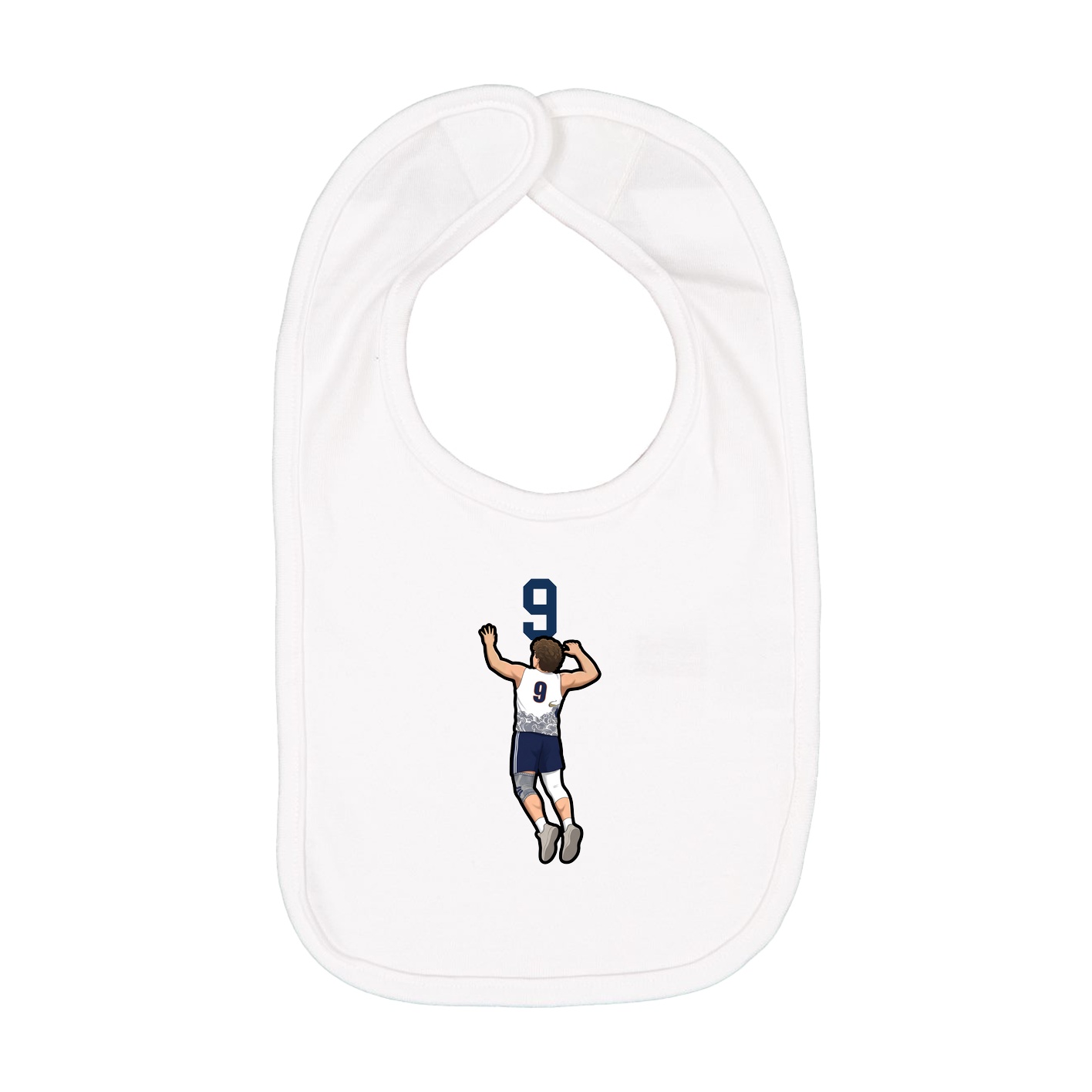 Infant Bib — Number Top in White