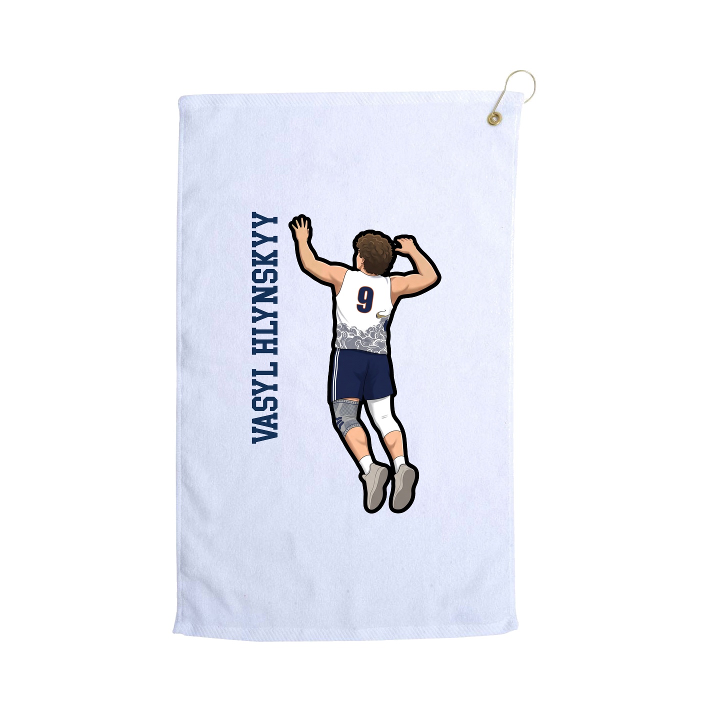 Golf Towel — Name Vertical in White