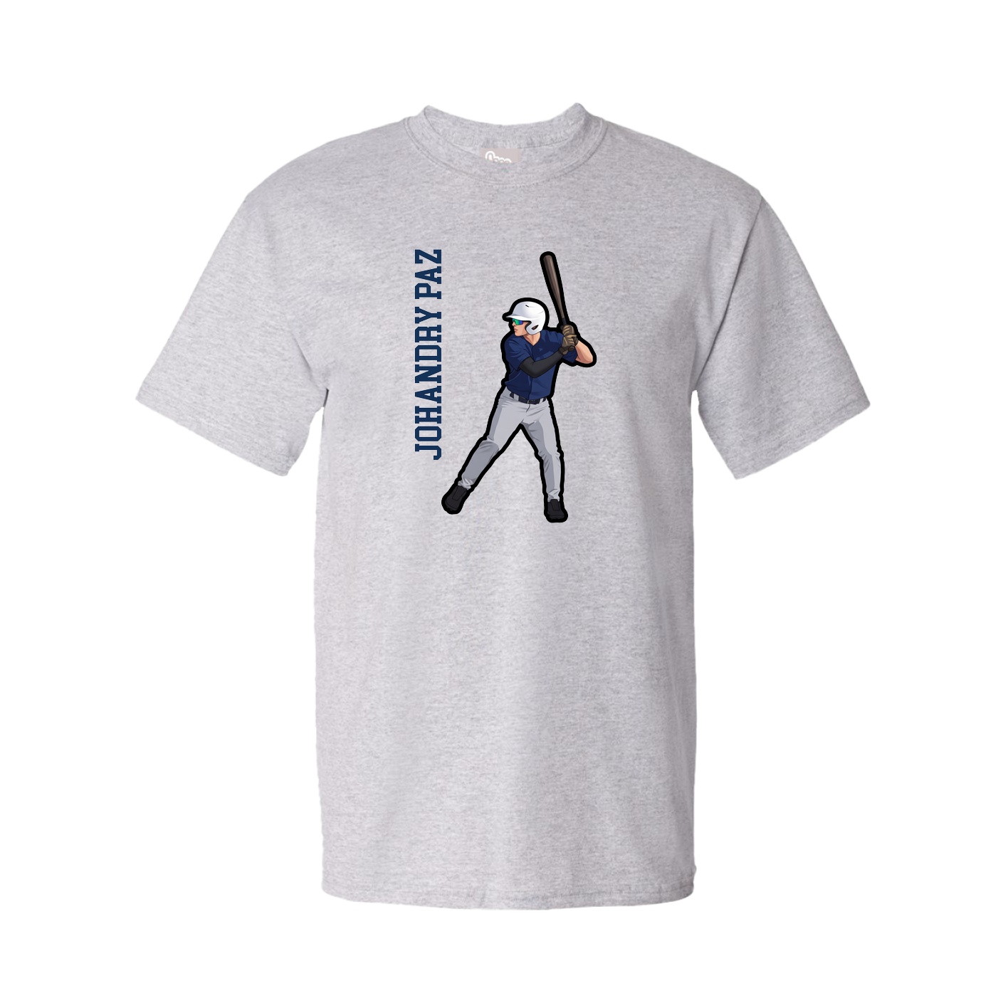 Tee — Name Vertical in Grey