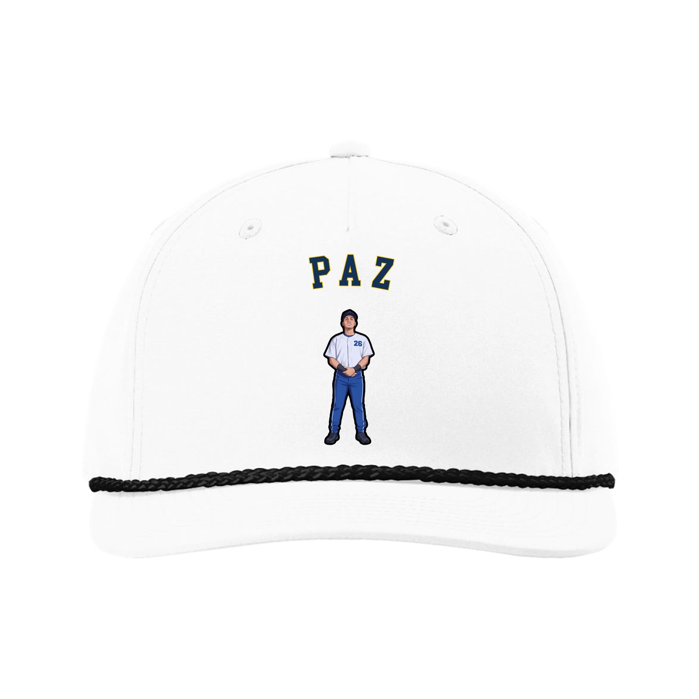 Five-Panel Classic Rope Cap — Shirsey Arch in White