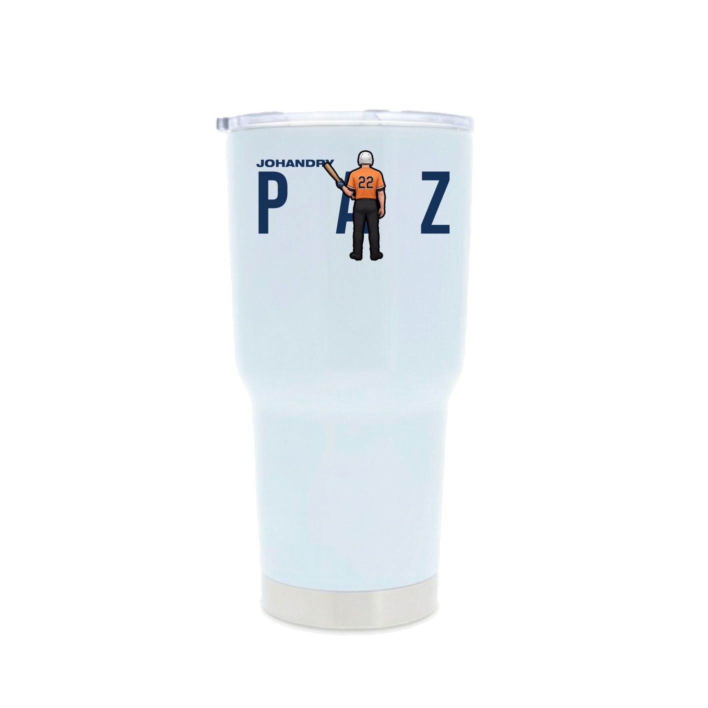 30oz Stainless Steel Tumbler — Player Name in White