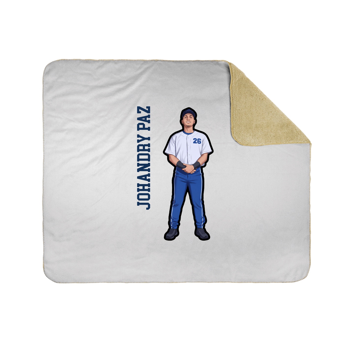 Throw Blanket — Name Vertical in White