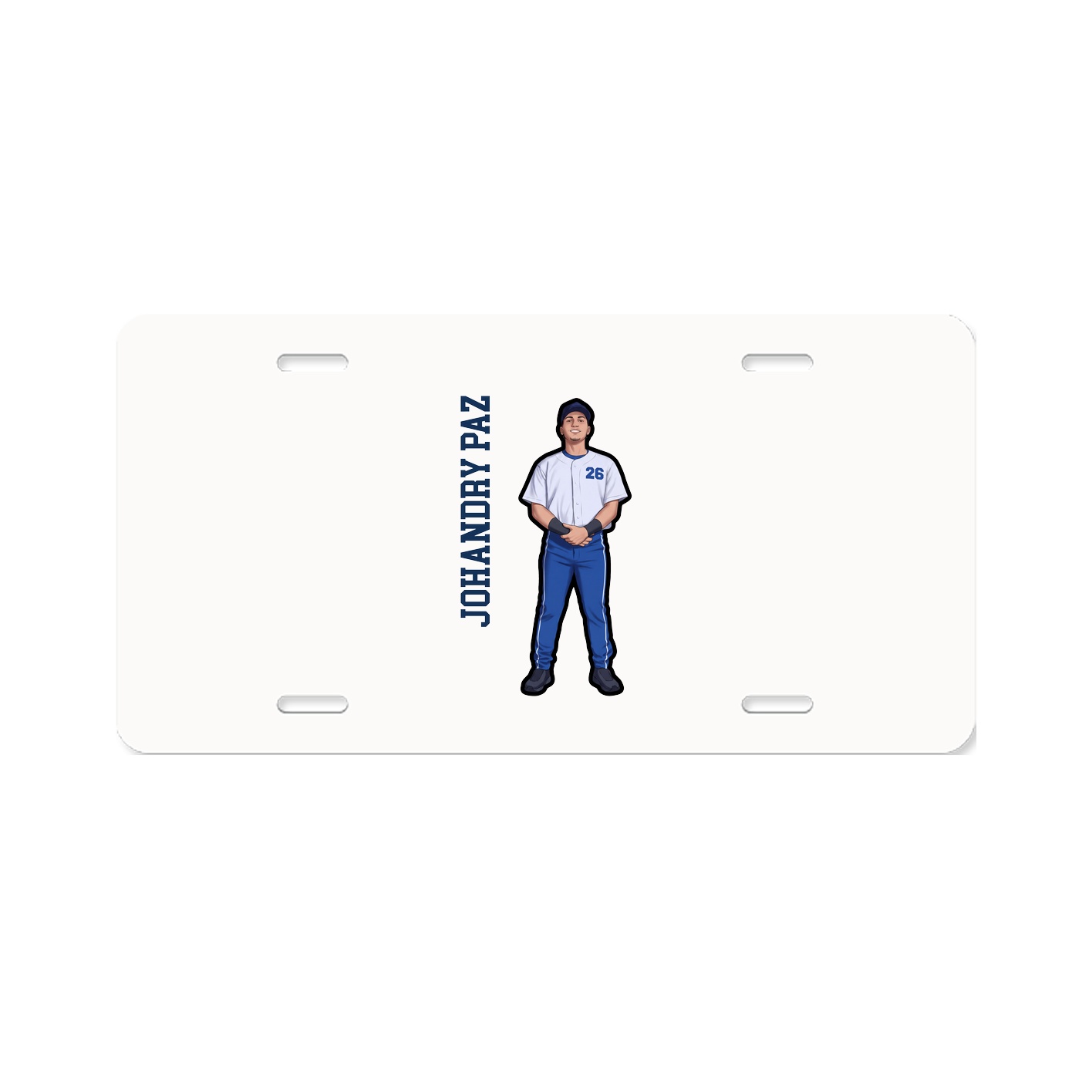 License Plate — Name Vertical in Classic