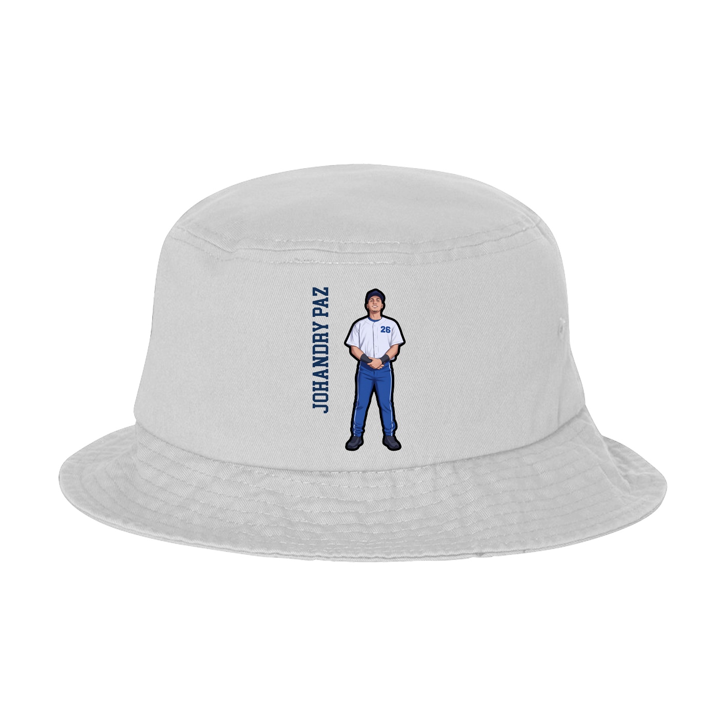 Bucket Cap — Name Vertical in White