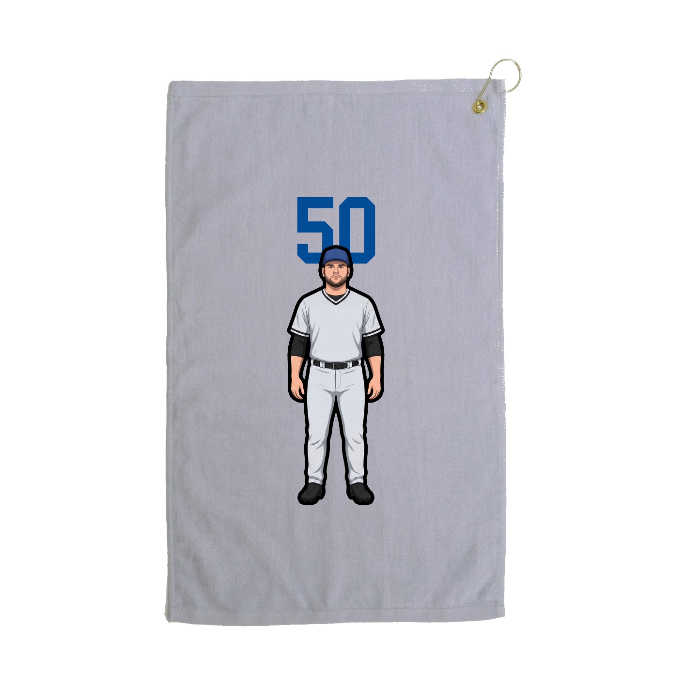 Golf Towel — Number Top in Grey