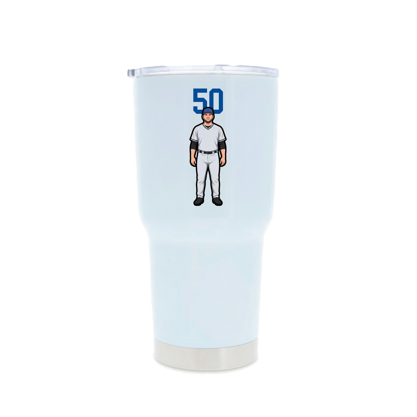 30oz Stainless Steel Tumbler — Number Top in White