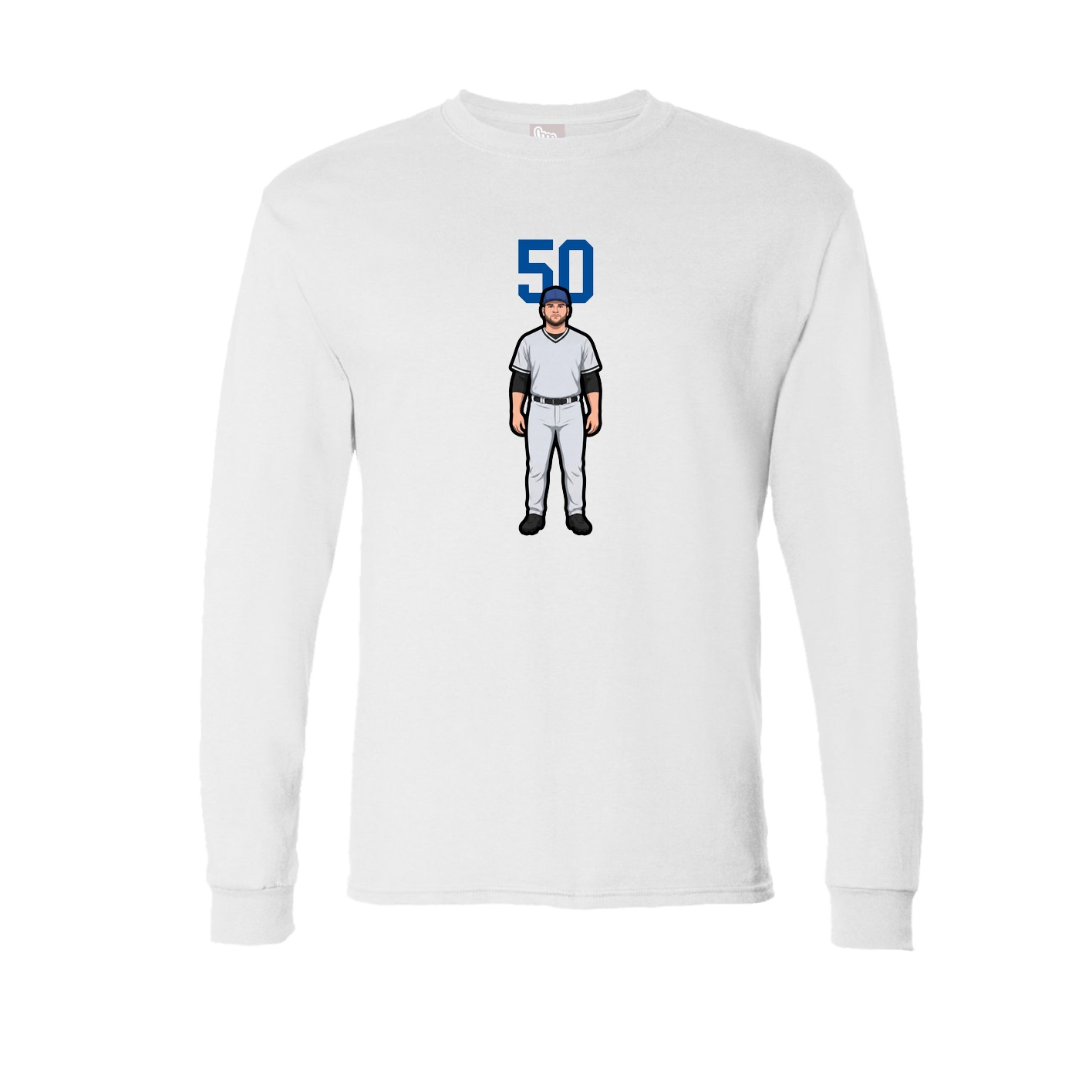 Long Sleeve Tee — Number Top in White