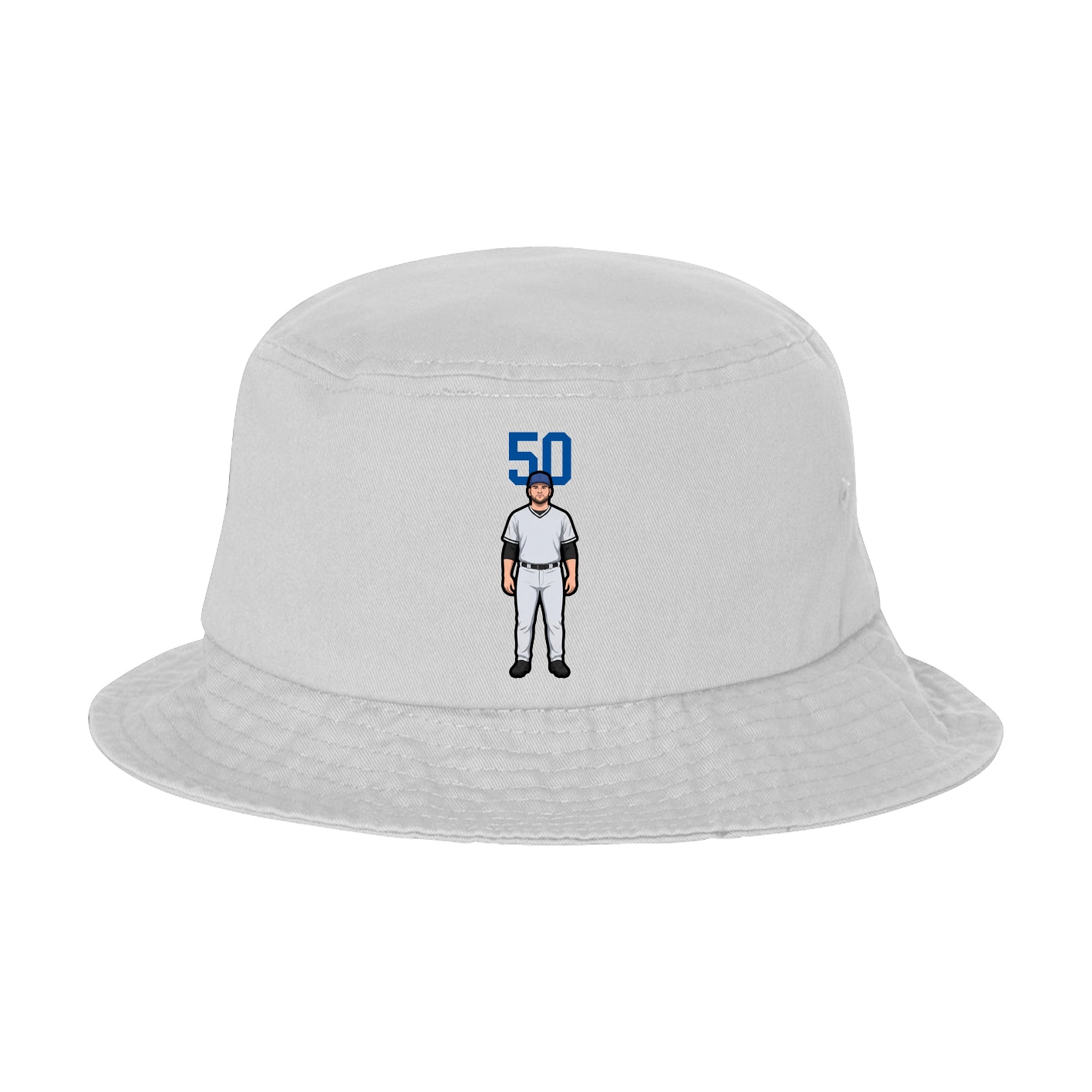 Bucket Cap — Number Top in White