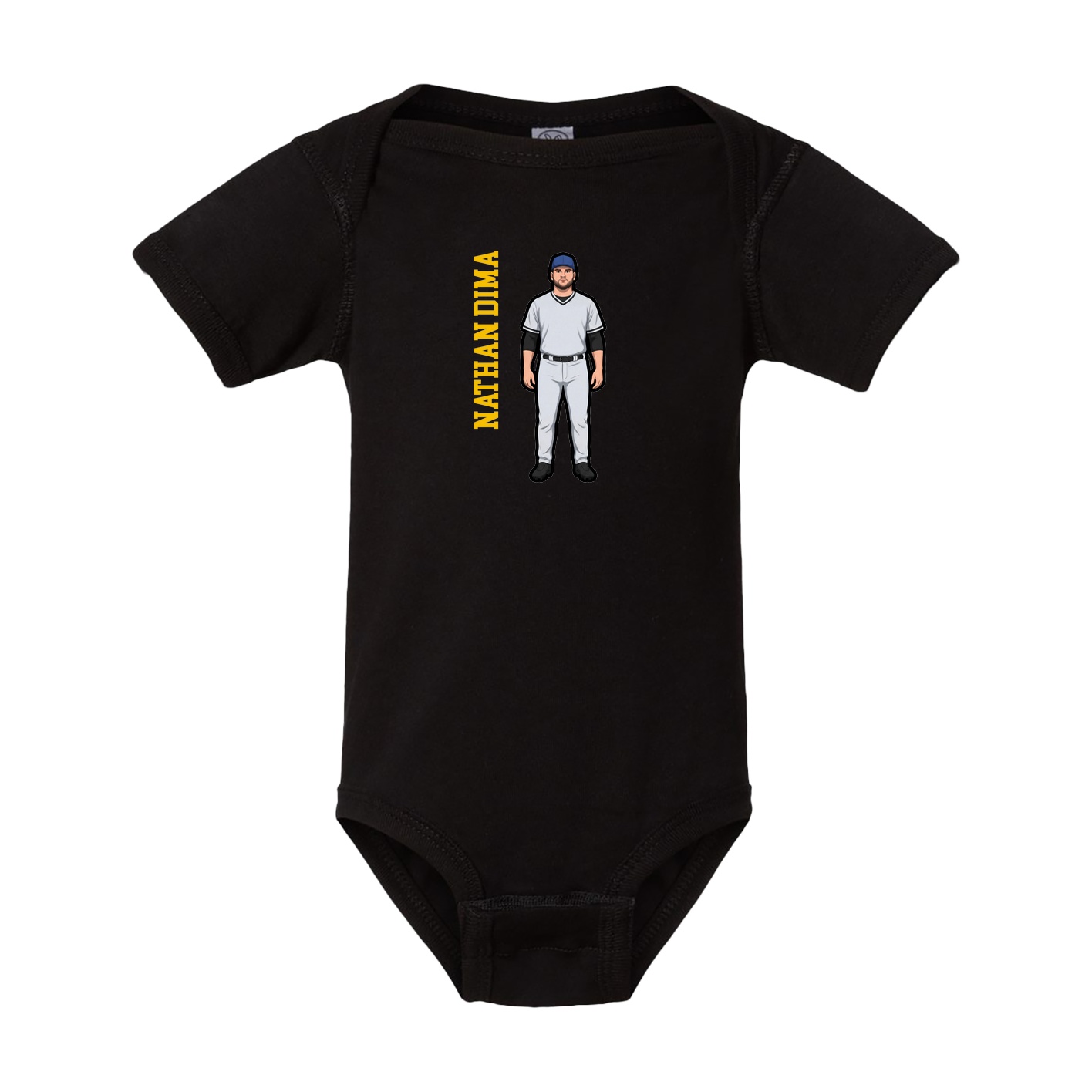Baby Onesie — Name Vertical in Black