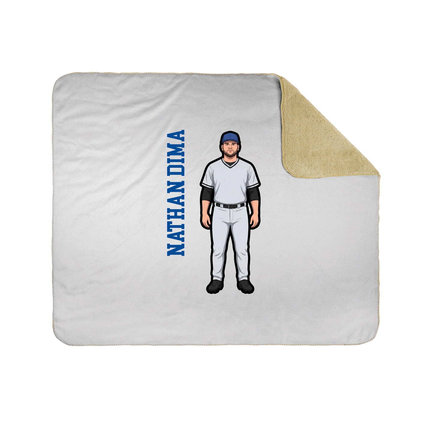 Throw Blanket — Name Vertical in White