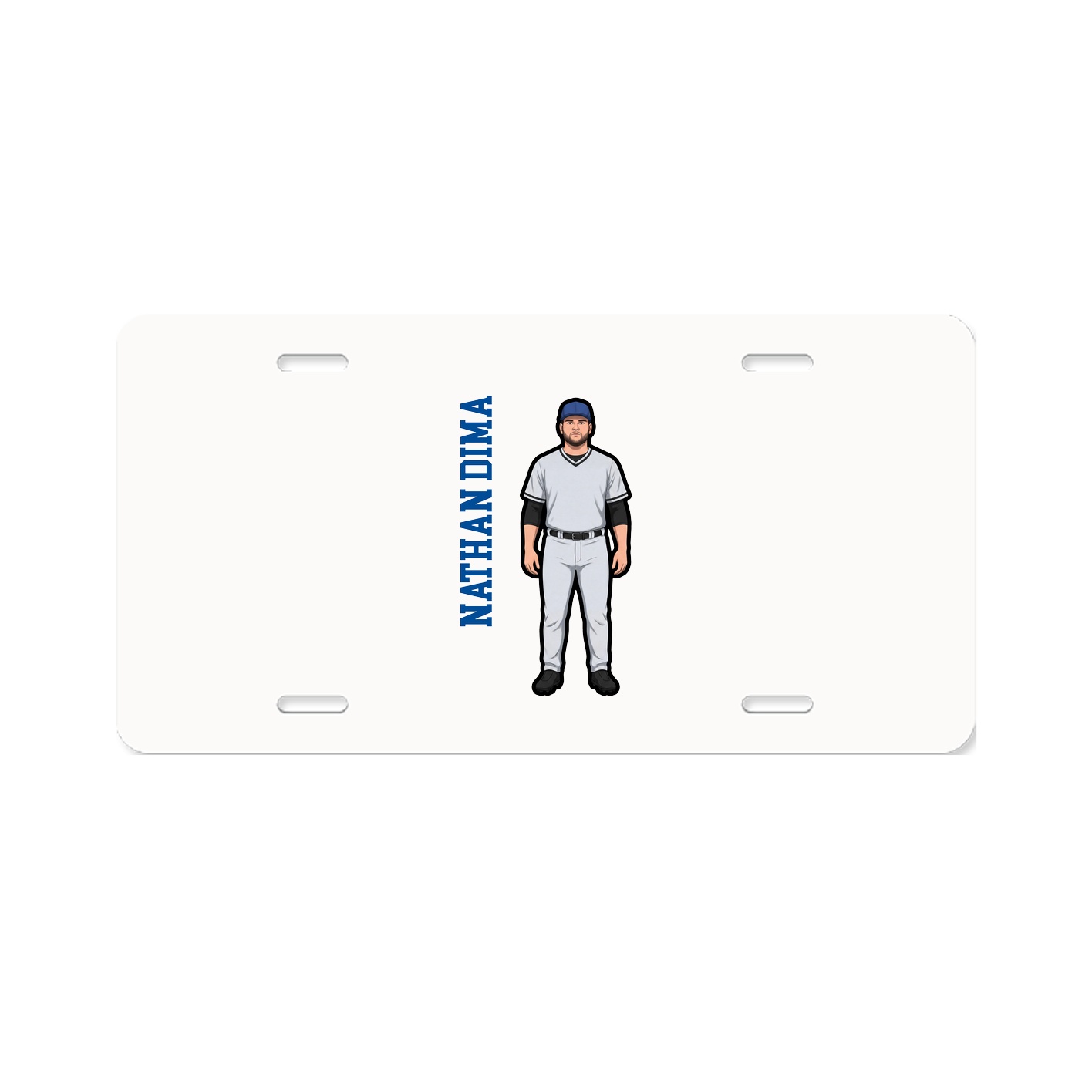License Plate — Name Vertical in Classic
