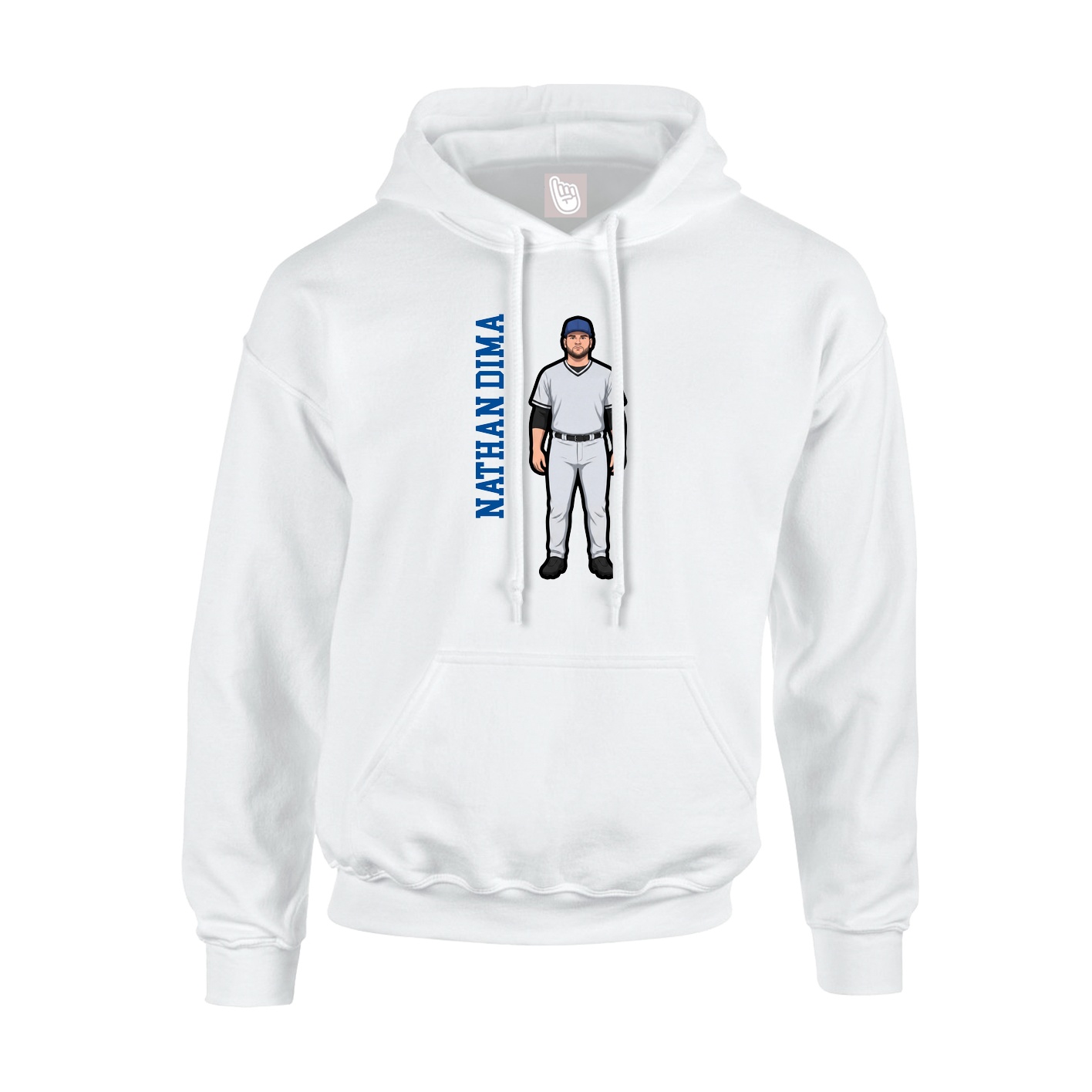 Youth Hoodie — Name Vertical in White