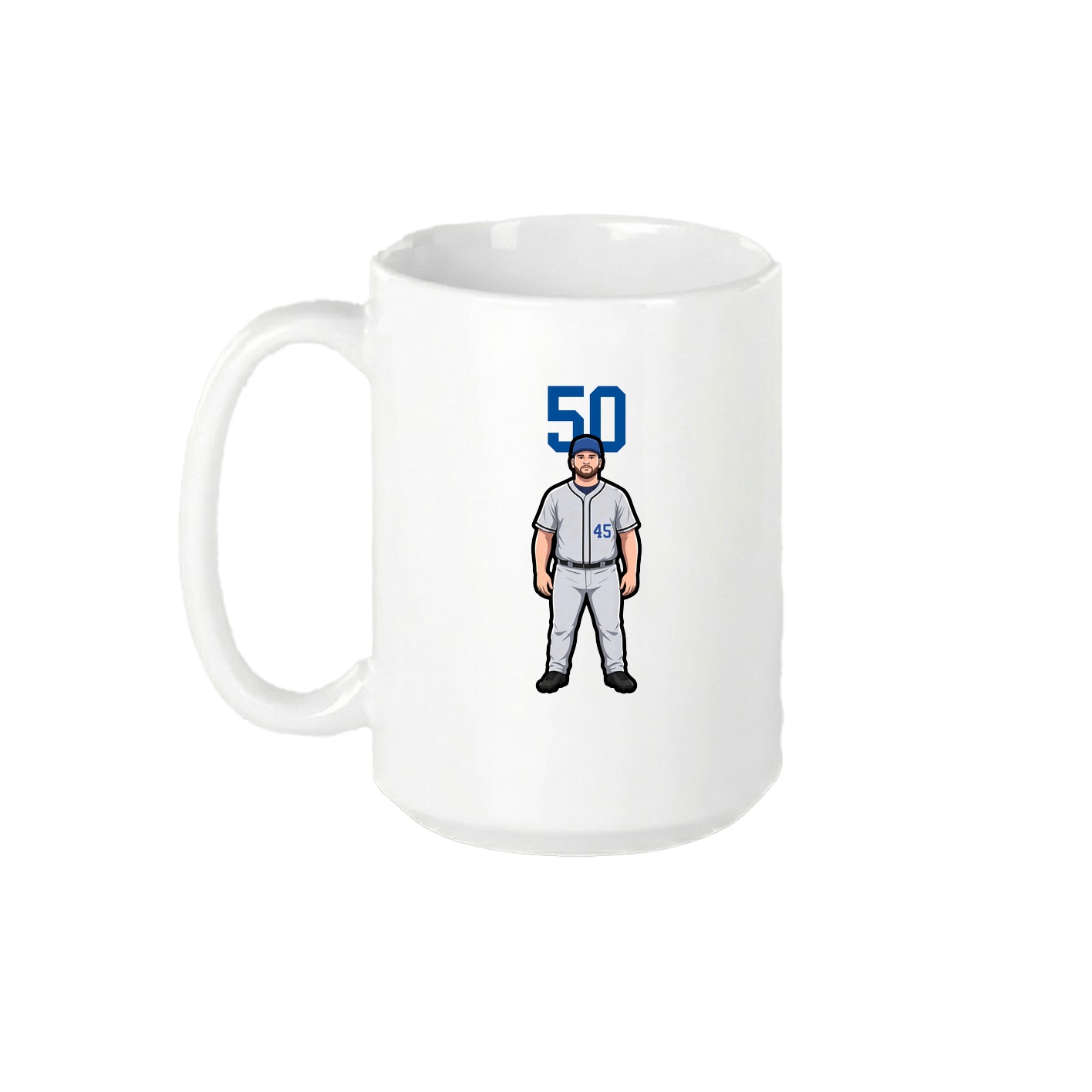 15oz Coffee Mug — Number Top in White