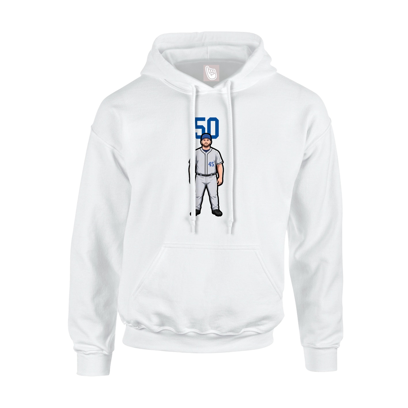 Youth Hoodie — Number Top in White
