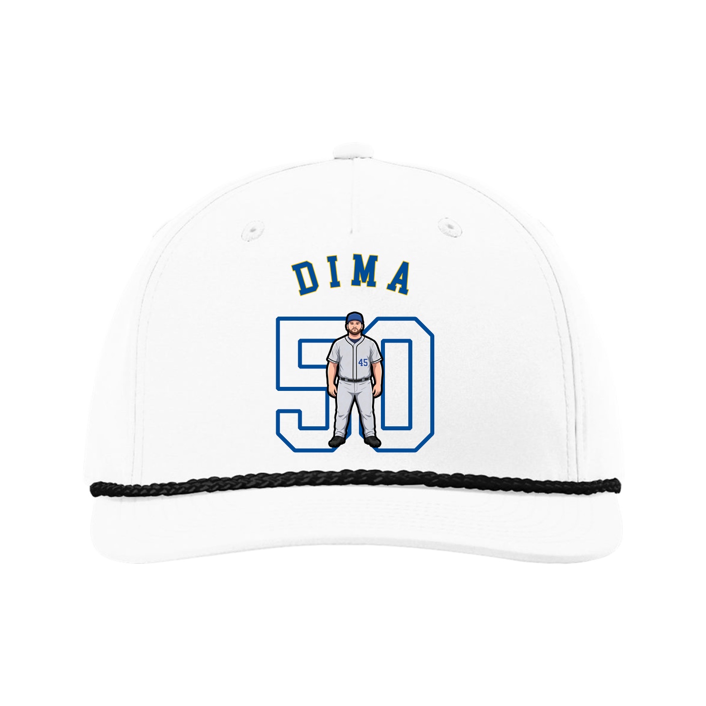 Five-Panel Classic Rope Cap — Shirsey Arch in White