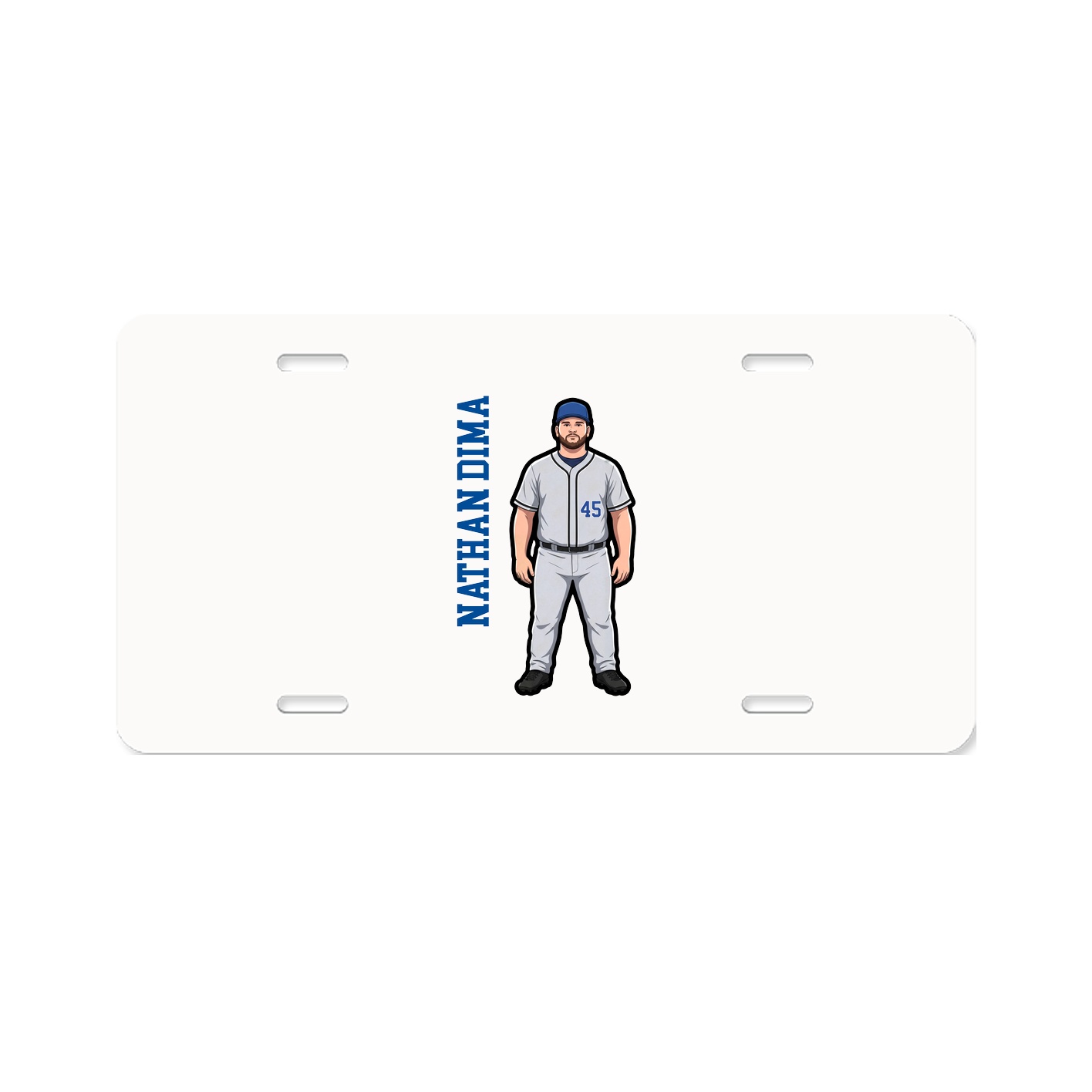 License Plate — Name Vertical in Classic