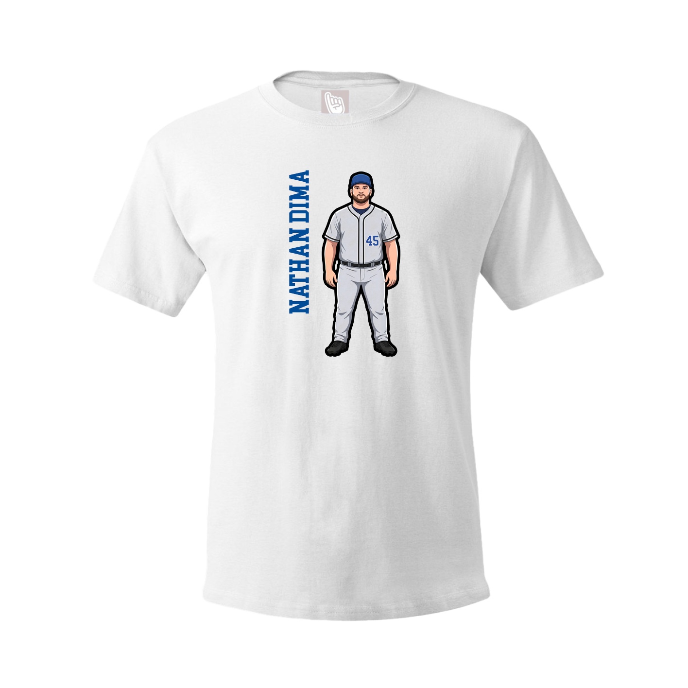 Tee — Name Vertical in White