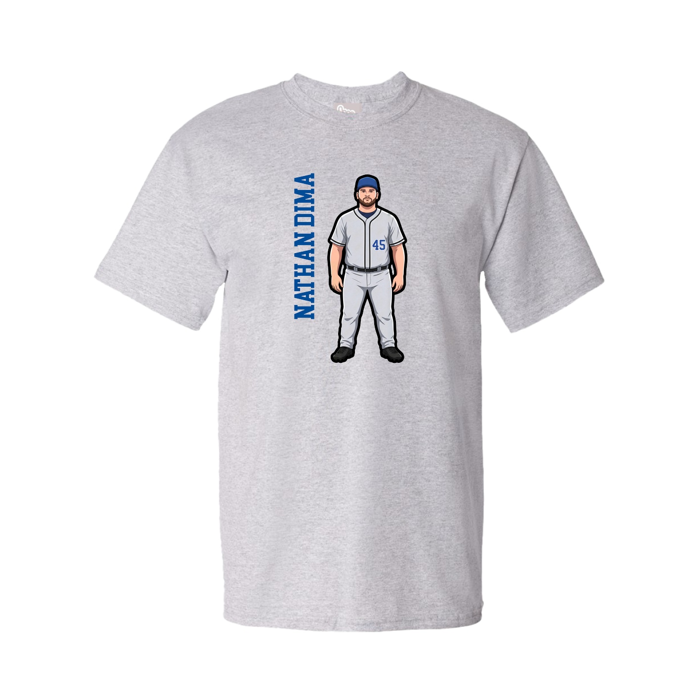 Youth Tee — Name Vertical in Grey