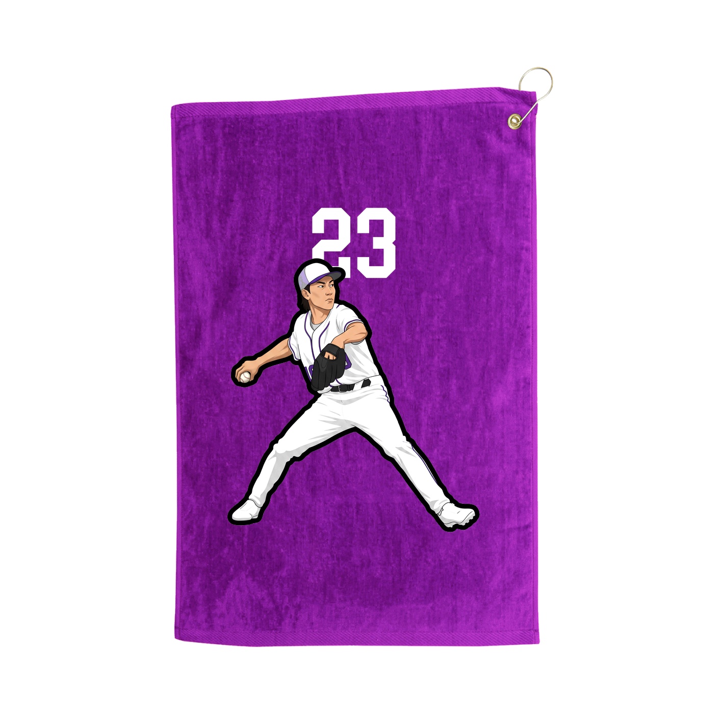 Golf Towel — Number Top in Purple