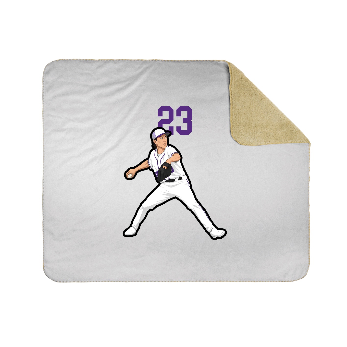 Throw Blanket — Number Top in White