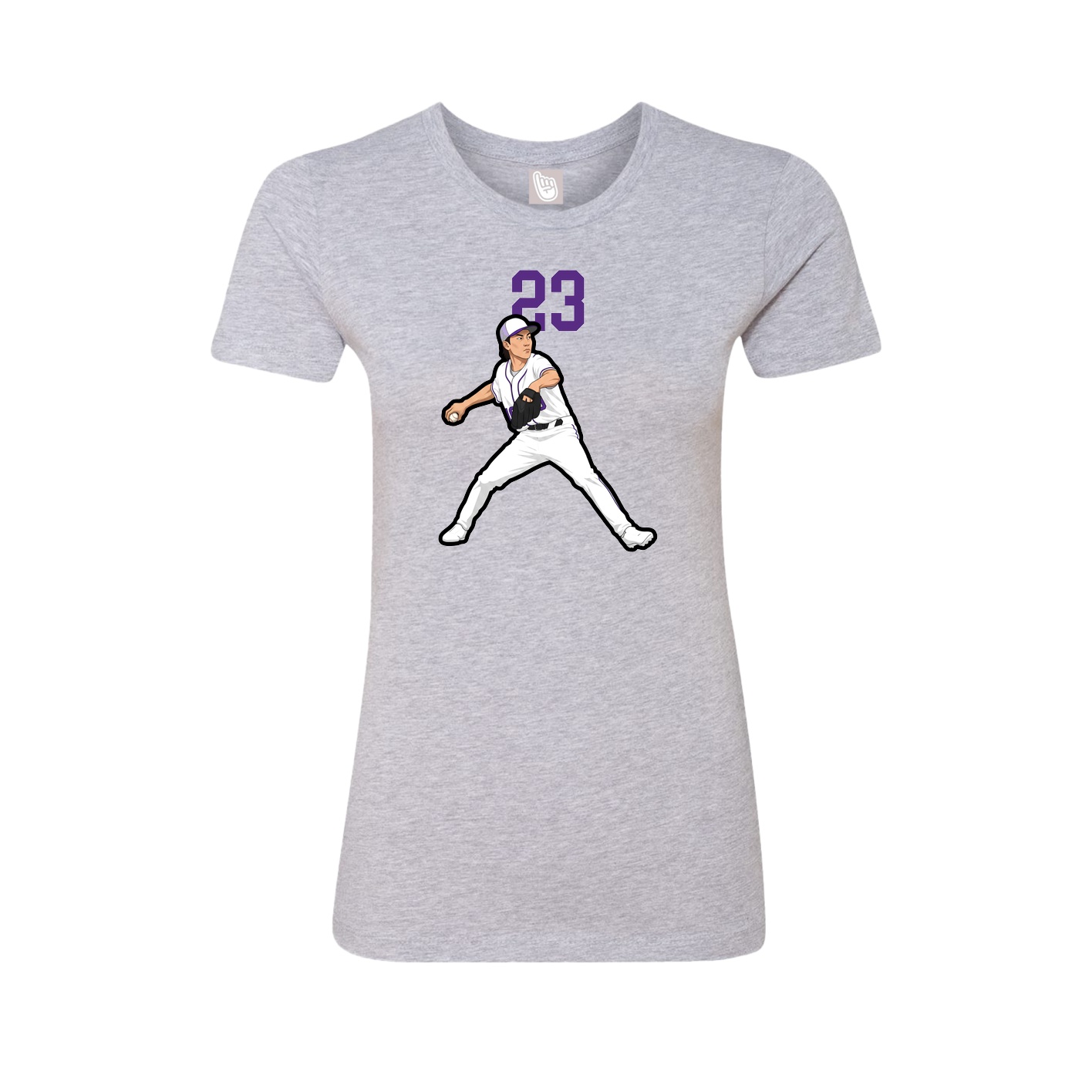 Fitted Women's Tee — Number Top in Grey