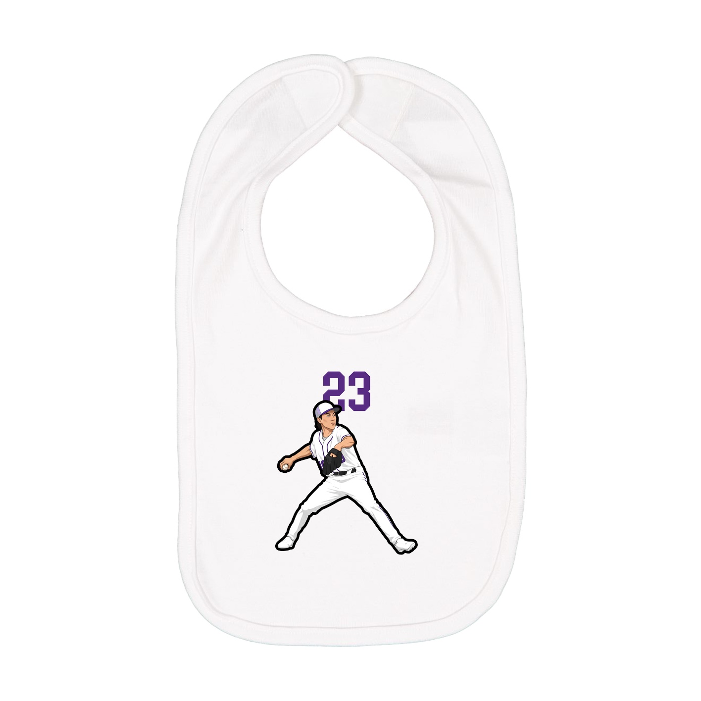 Infant Bib — Number Top in White