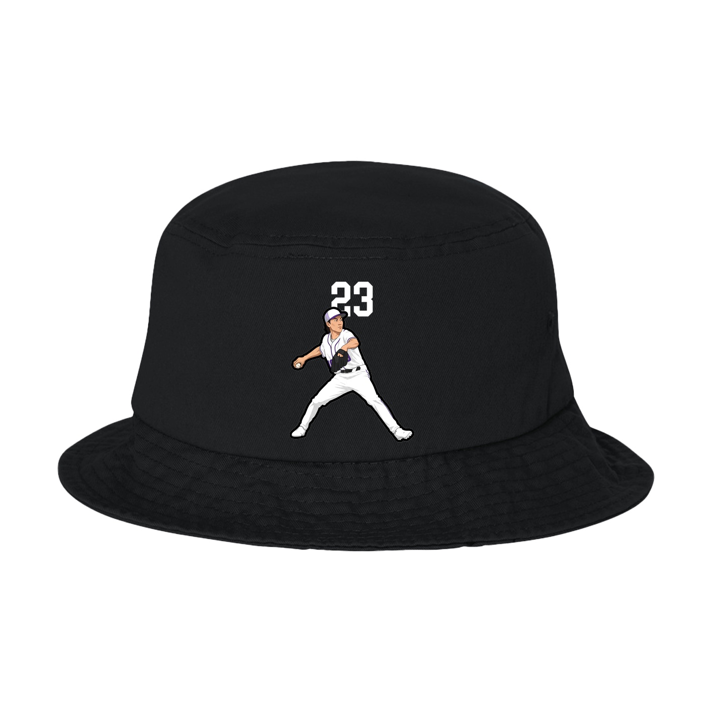 Bucket Cap — Number Top in Black