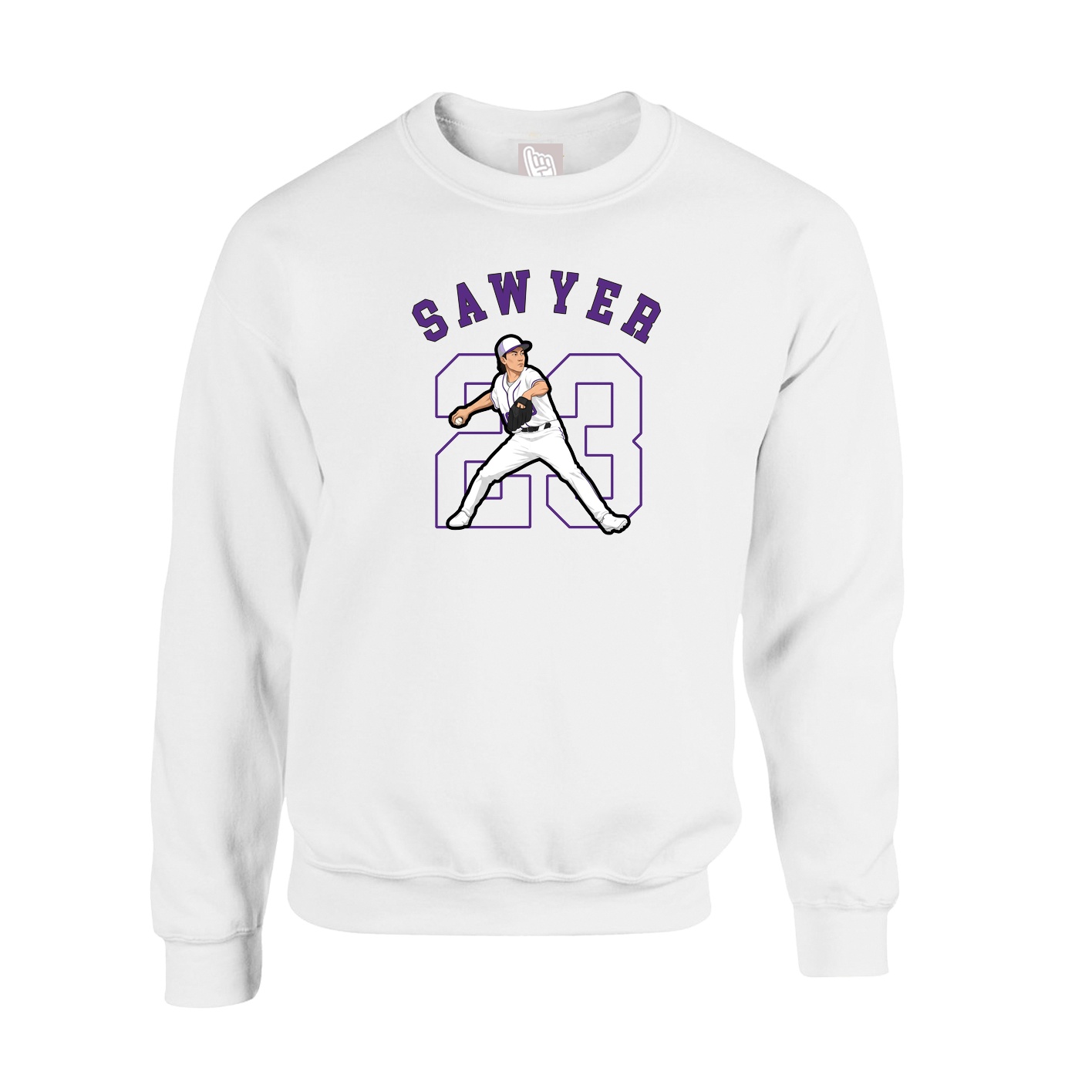 Fleece Crew — Shirsey Arch in White