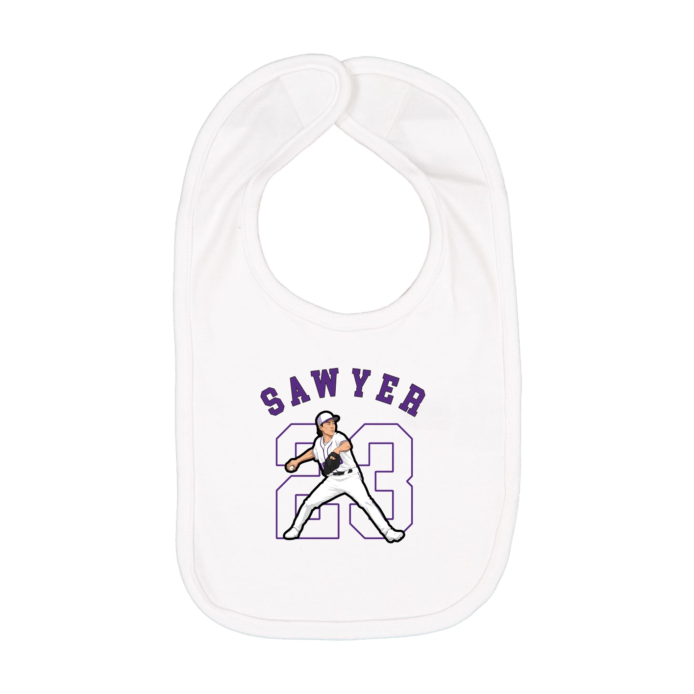 Infant Bib — Shirsey Arch in White
