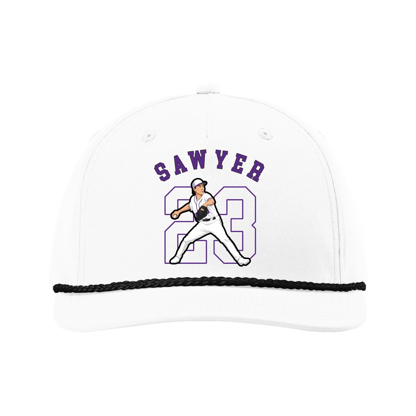 Five-Panel Classic Rope Cap — Shirsey Arch in White