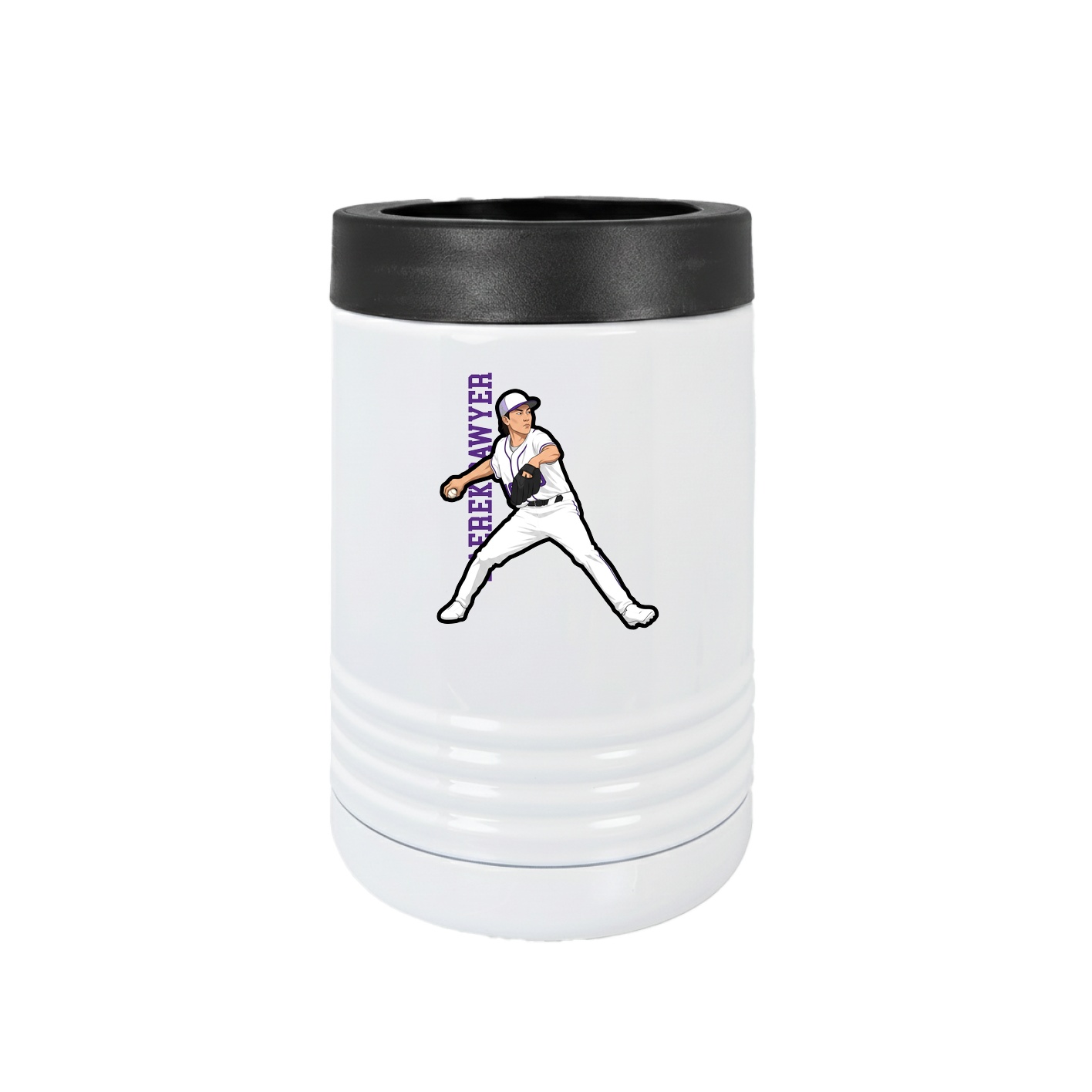 Beverage Holder — Name Vertical in White