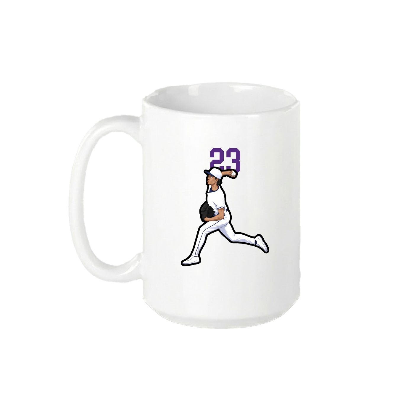 15oz Coffee Mug — Number Top in White